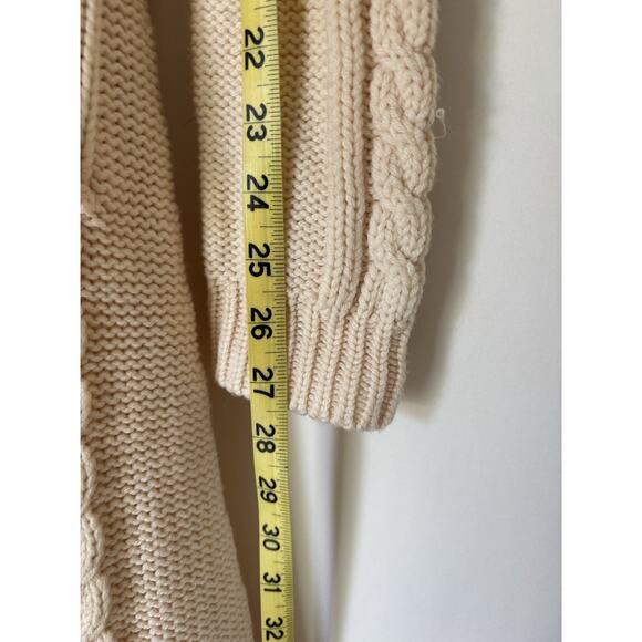Banana Republic Cardigan Medium Wool Cable Knit Longline Buttons Sweater - Picture 9 of 13